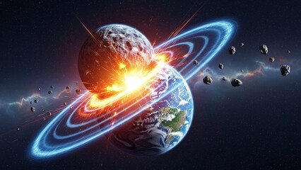 solar system in the space