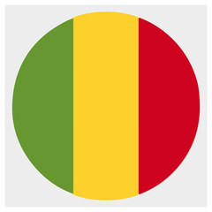 Circular flag of mali, national symbol, graphic illustration isolated on white background, Vector