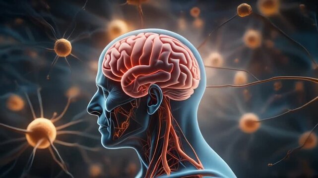Cinematic Simulation of Neurological Disorder Progression in the Human Brain with Glowing Neurons and Synapses