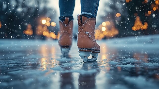 Ice skating close-up