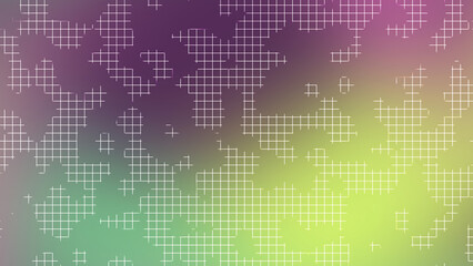 Lime Magenta Gradient Background with White Square Grid Line Pattern