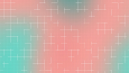 Pink Turquoise Gradient Grid Line Background with Abstract Geometric Pattern