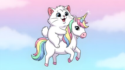 white horse on a blue sky