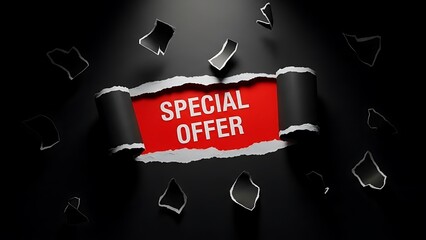Unveiling a limited-time special offer with ripped paper revealing exciting discounts and deals