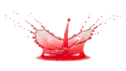 Dynamic crimson liquid splash effect on pristine backdrop capturing movement and translucence vividly depicted 150 characters