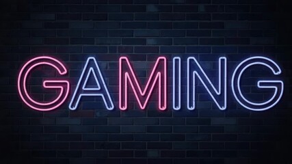Experience vibrant gaming with neon lights on brick wall background for immersive esports events - Powered by Adobe