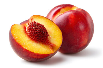 Fresh peaches with leaves showcasing ripe fruit ready for summer recipes and desserts