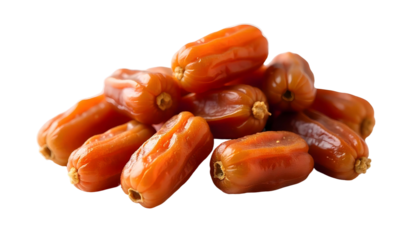 A visually striking image of dates on a transparent background, emphasizing their role in Ramadan celebrations and family gatherings