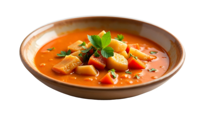 A comforting bowl of Harira with carrots and herbs, enjoyed during Ramadan for Iftar or Suhoor meals