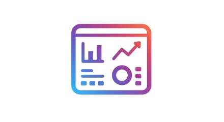 Vibrant Data Analytics Icon - Visualizing Insights and Trends for Business Success.