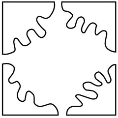 Abstract white Border with Organic Black Curves