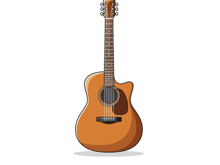 Obraz premium Acoustic Guitar Illustration with Strings and Frets.