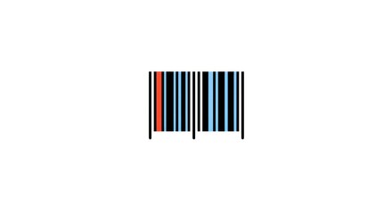 Obraz premium Colorful barcode illustration on white background for product identification.