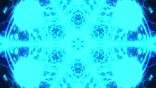Sci-Fi Blue Kaleido Core &ndash; Abstract Energy Loop (HD Seamless VJ Background)
