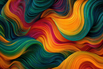 Fototapeta premium A mesmerizing abstract composition of flowing lines in vibrant colors resembling waves and curves