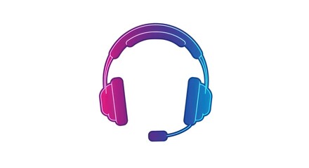 Colorful Gradient Headphones Illustration for Gaming and Communication.