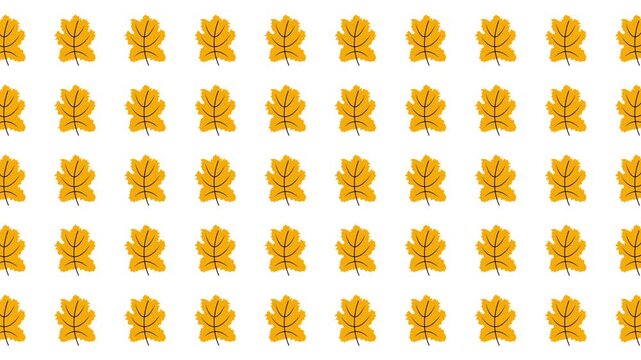 Repeating pattern of stylized gold oak leaves on white suitable for elegant backgrounds, autumn designs, naturethemed projects, and luxury branding.
