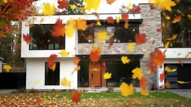 Modern residential building facade exterior architecture with stone and white walls