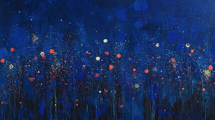 An abstract blue background with glowing particles, perfect for New Year's Eve 2026celebrations. Evokes a sense of a starry night, deep sea, or magic.