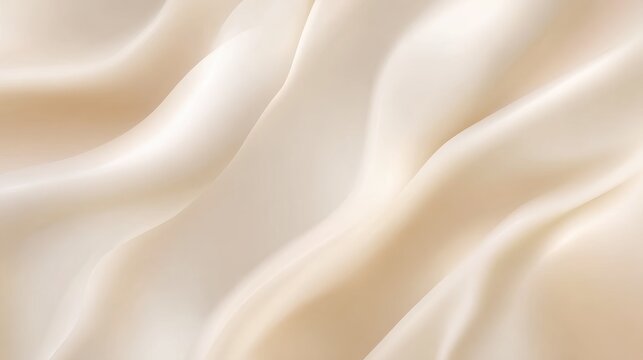 Soft pastel cream shiny satin silk swirl wave background.