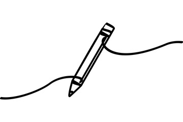 Pencil illustration with continuous line design. Interesting abstract line art design.