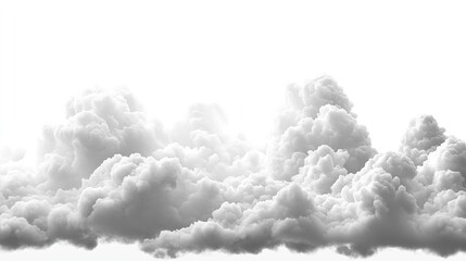 White fluffy clouds floating in the sky with soft light isolated on transparent background png