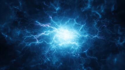 Vibrant blue lightning plasma: electrifying background for dynamic designs, perfect for technology themes and energetic visuals.