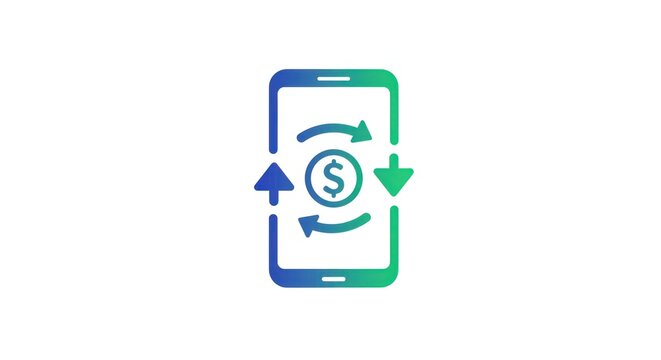 Mobile Money Transfer App Concept with Dollar Symbol. - Powered by Adobe