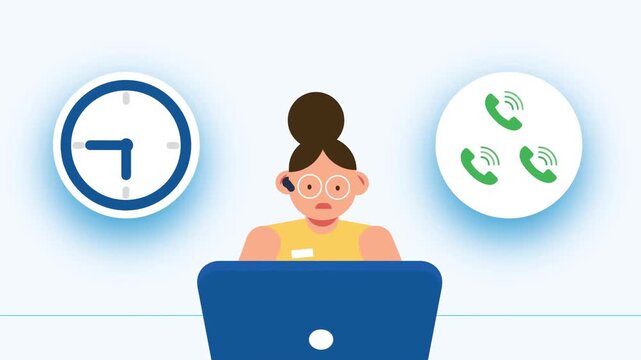 Woman Using Laptop to Manage Calls and Messages Online