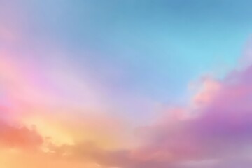 Fototapeta premium Abstract Dreamlike Sky with Pastel Colors and Fluffy Clouds Creating a Serene Atmosphere