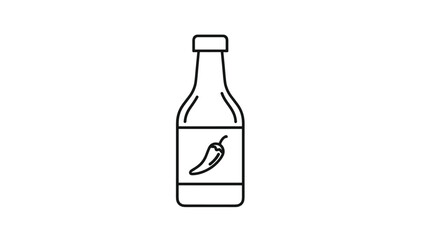 Get ready for some serious heat with this delicious chili sauce in a bottle ideal for restaurant menus food blogs and recipe illustrations, Generative AI.