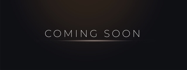 Coming Soon Background Vector on Dark Abstract Surface with Glowing Light Effects