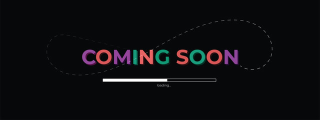 Coming Soon Banner Vector with Trendy Gradient, Lines, and Featuring Bright Contrast Colors