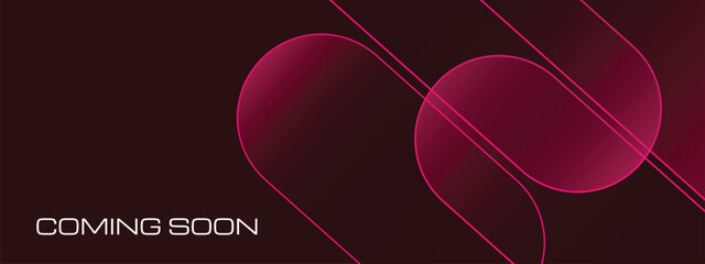 Obraz premium Coming Soon Background Vector on Dark Abstract Gradient Pink