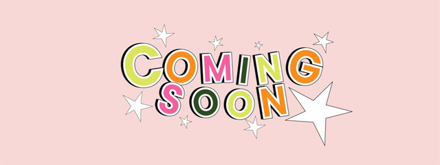 Coming Soon Banner Vector with Trendy Gradient, Lines, and Featuring Bright Contrast Colors