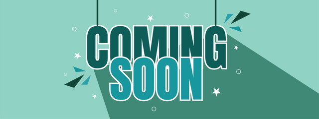 Coming Soon Banner Vector with Trendy Gradient, Lines, and Featuring Bright Contrast Colors