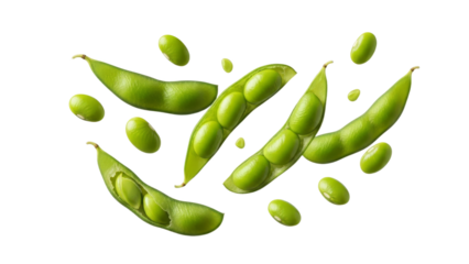 Edamame floating fresh close-up, Japanese cuisine, nutritional power house, delicious pods, health and wellbeing, vegan protein source