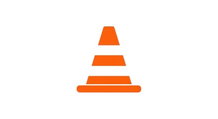 Orange Traffic Cone on White Background for Road Safety.