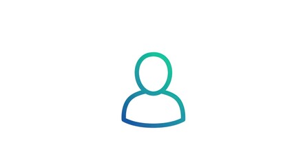 Minimalist Person Icon with Gradient Fill for User Interface Design.
