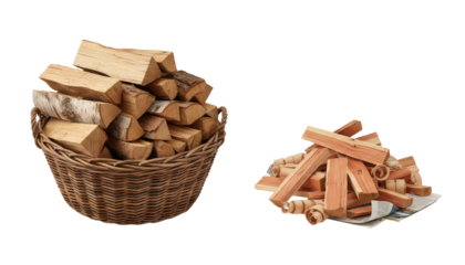 薪かごと焚き付け