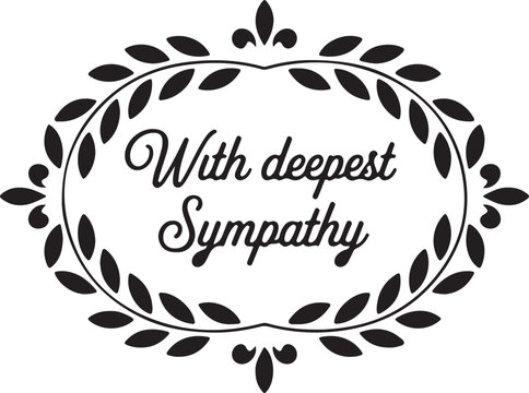 With deepest sympathy bereavement design grief condolence frame card remembrance tag