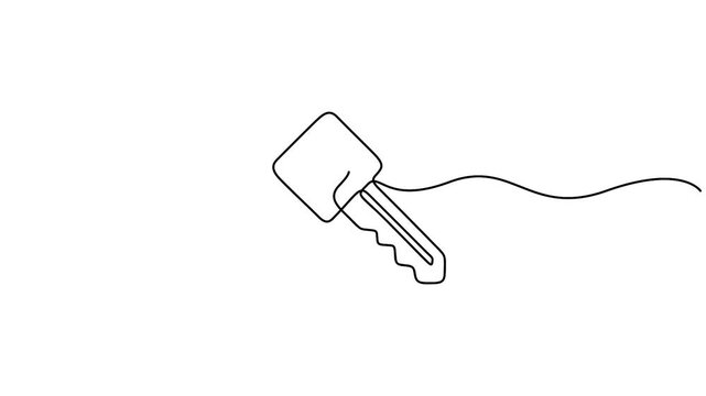 Key continuous one line drawing minimalist style 4k animation video