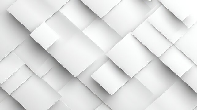 Abstract Geometric Pattern White Squares with Shadow Effect