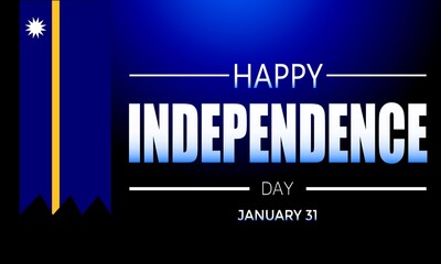 Celebrate Nauru's vibrant Independence Day on January 31st with this festive banner design, perfect for national pride celebrations and cultural events