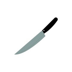 Sleek minimalist kitchen knife for culinary designs and food preparation illustrations, perfect for modern recipe blogs and cooking tutorials