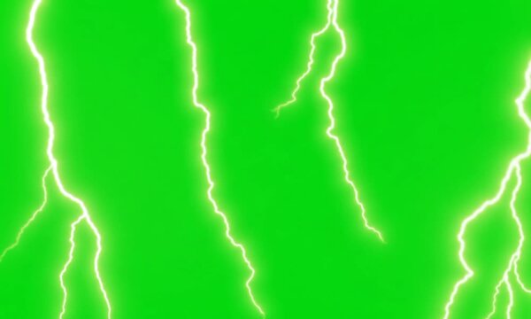  A sharp, erratic crack or lightning bolt effect expanding across a vibrant green screen, excellent for a destruction, electric, or impact transition