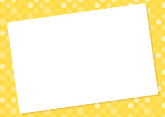 Simple Decorative Frame Template Vector  Yellow Soft Polka Dot
