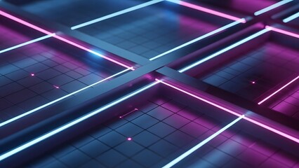 Neon illuminated gridlines in shades of blue and pink suitable for futuristic and techrelated designs needing vibrant color pops.