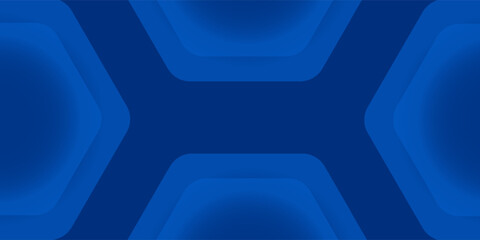 Modern abstract blue background with glowing geometric lines. Blue gradient hexagon shape design. Futuristic technology concept. vector