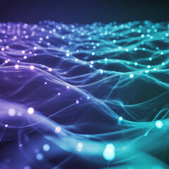 AI commercial background. Ethereal Quantum Particle Field: AI Cosmic Background